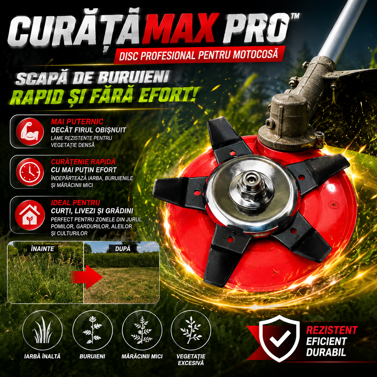 Disc Profesional Pentru Motocoasă CurățăMax Pro™