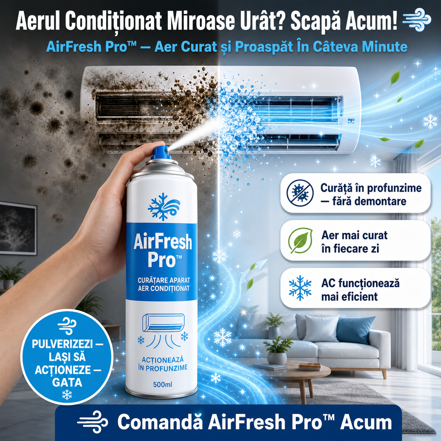 Spray Curățare Aer Condiționat AirFresh Pro™