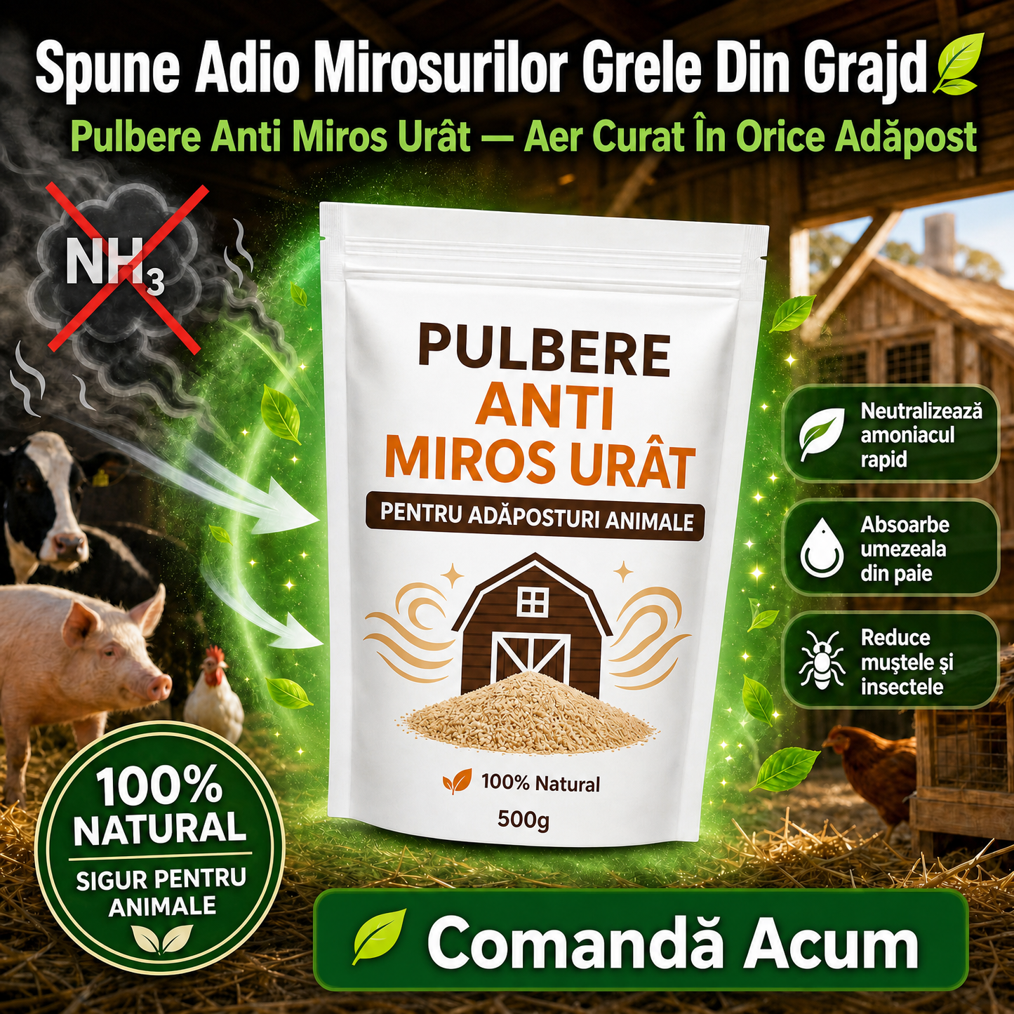Praf Natural Pentru Eliminarea Mirosurilor OdorStop™