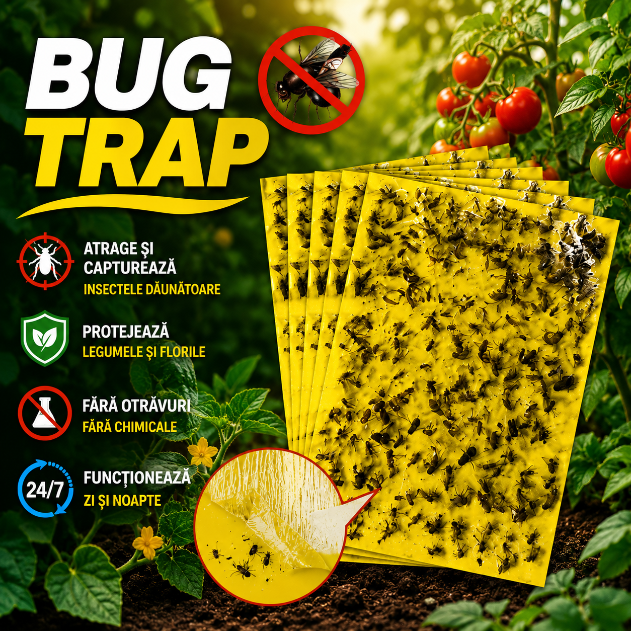 Capcane  Lipicioase Reutilizabile Anti-Dăunători- BugTrap™