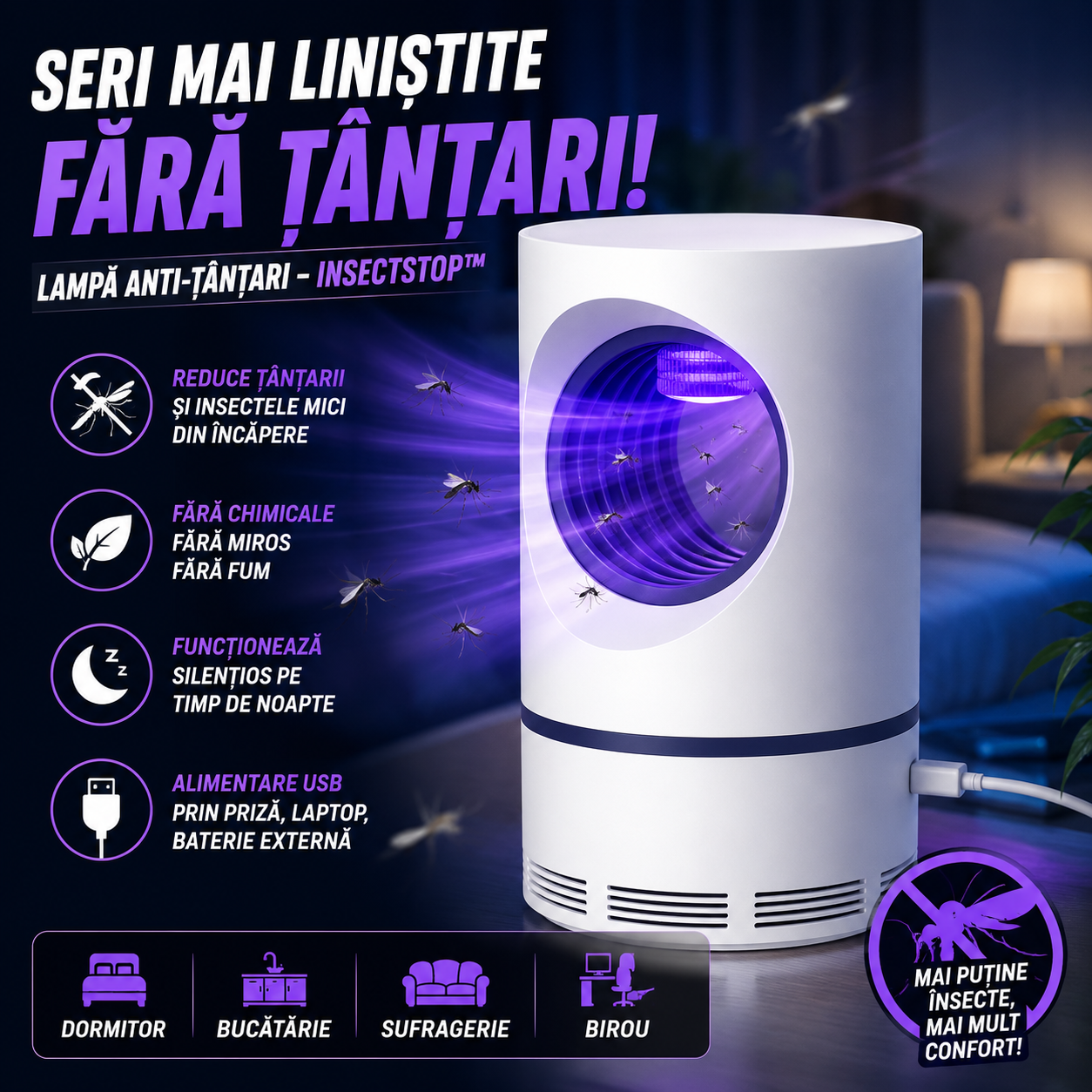 Lampă Anti-Țânțari- InsectStop™